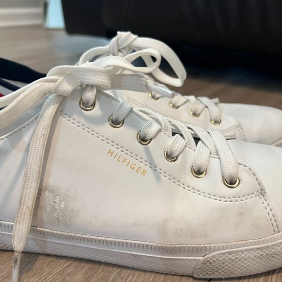 Tommy Hilfiger Lace Up Sneakers Low Top White Size 11 - Picture 2 of 8